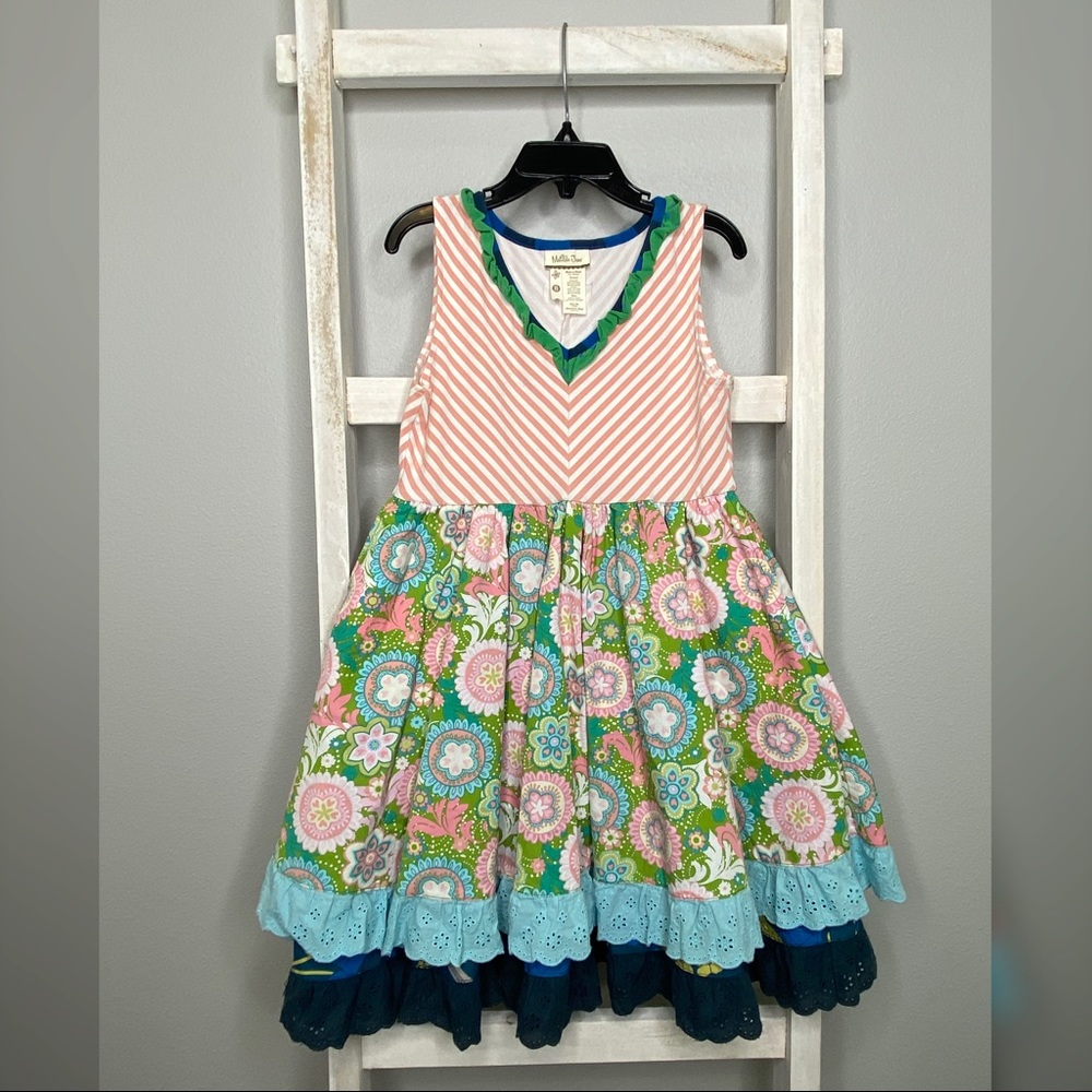 Matilda Jane sz8 EUC striped floral twirl 👗 RARE